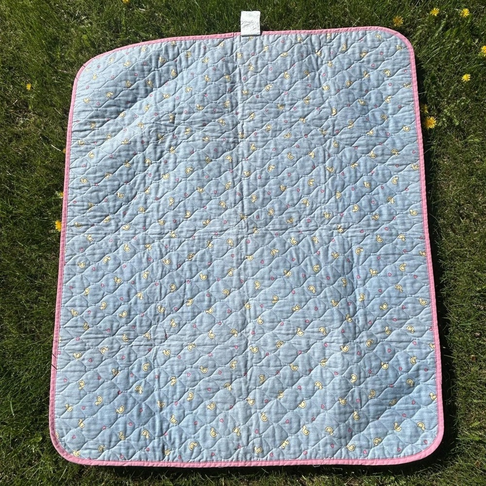 Vintage Daisy Kingdom‎ Goose Bear Ducks Baby Blanket Quilted 35"x41" Cottage 90s - Picture 6 of 10